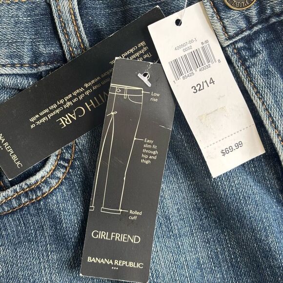 Banana Republic girlfriend rolled cuff straight leg jeans size 14 new - Picture 11 of 11